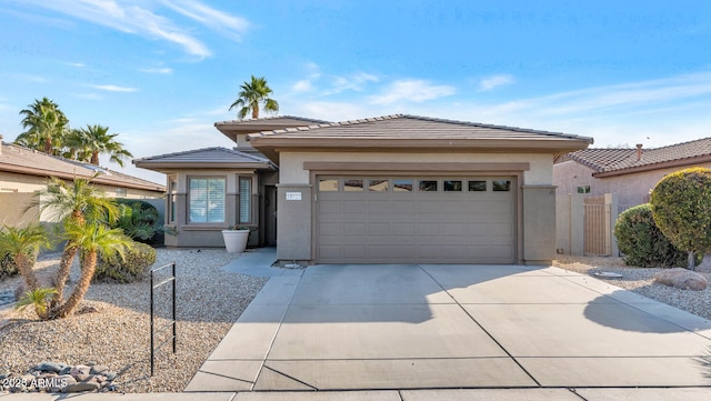 view of front facade with a garage