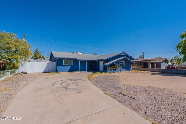 view of single story home