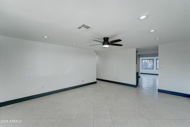 spare room featuring ceiling fan