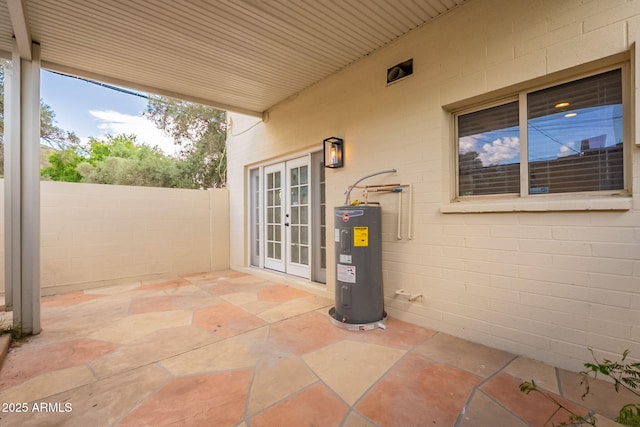1301 N 44th St, Phoenix, AZ 85008 - view of patio with water heater and french doors