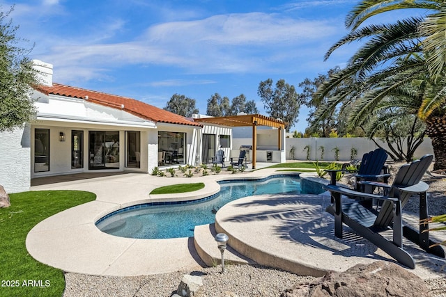 10013 N 106th Pl, Scottsdale, AZ 85258 - view of pool featuring a fenced in pool, a patio, and a fenced backyard