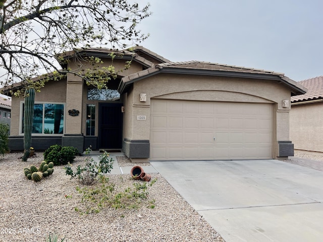 view of front of house with a garage