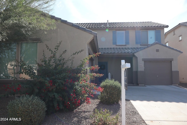 view of front facade with a garage