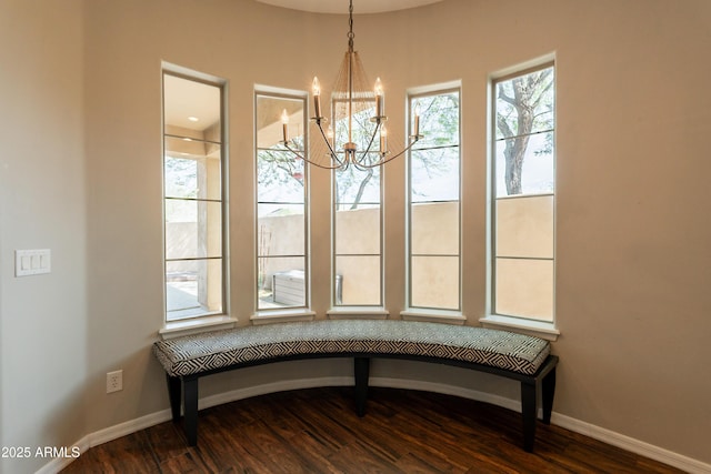 18283 N 93rd St, Scottsdale, AZ 85255 - detailed view of a chandelier, wood finished floors, and baseboards
