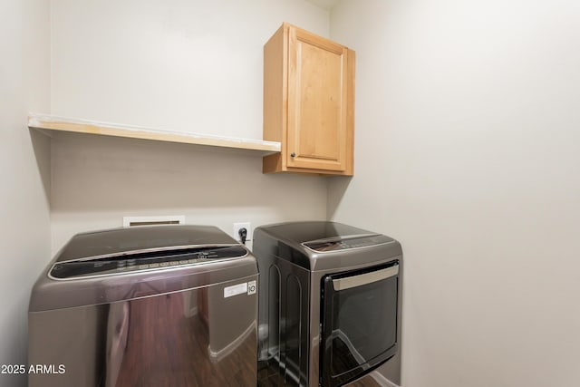 18283 N 93rd St, Scottsdale, AZ 85255 - washroom featuring cabinet space, separate washer and dryer, and wood finished floors