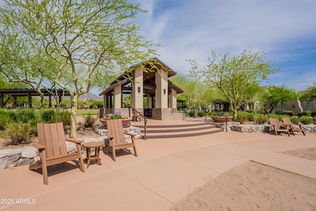 18283 N 93rd St, Scottsdale, AZ 85255 - surrounding community with a gazebo, a patio area, and a pergola