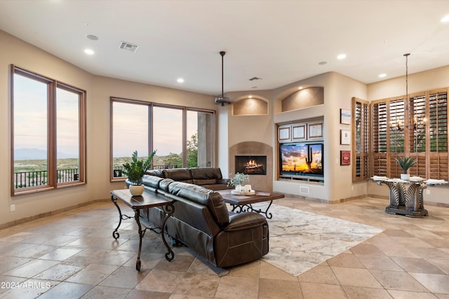 living room with a healthy amount of sunlight