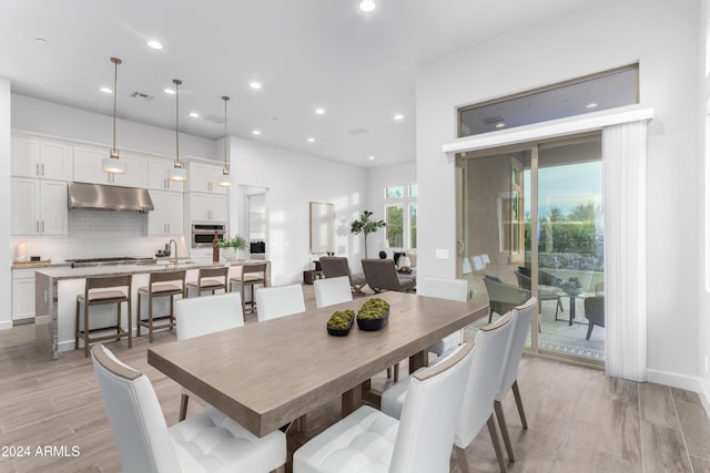 dining room with sink