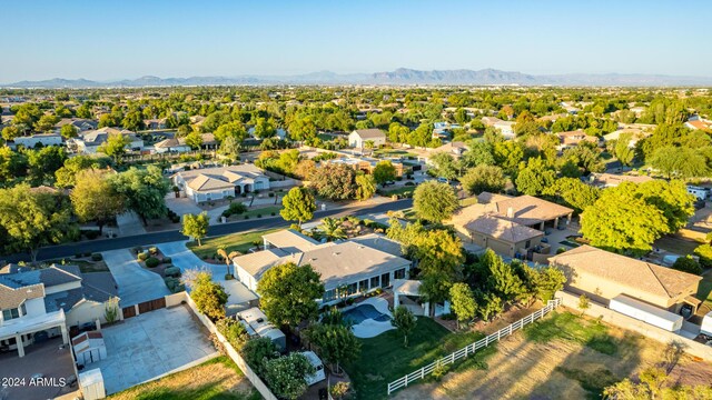 bird's eye view with a mountain view