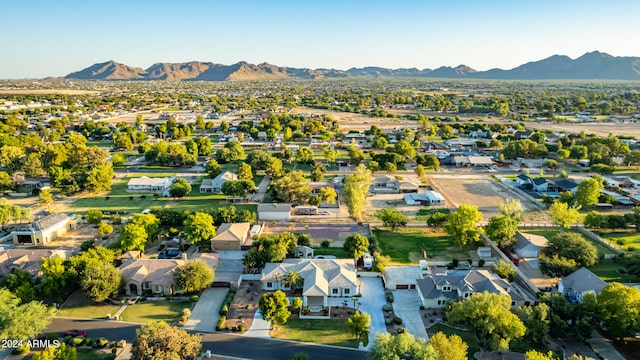 drone / aerial view with a mountain view