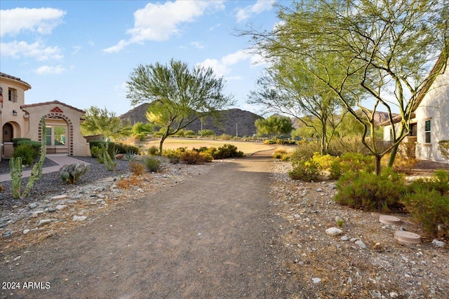 view of street featuring a mountain view