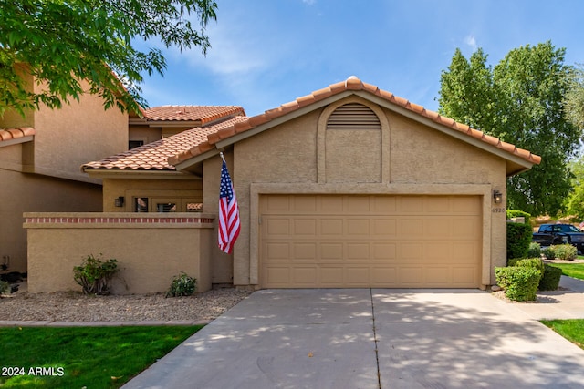 view of front of house with a garage