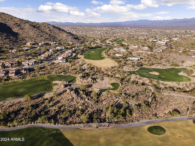 drone / aerial view with a mountain view