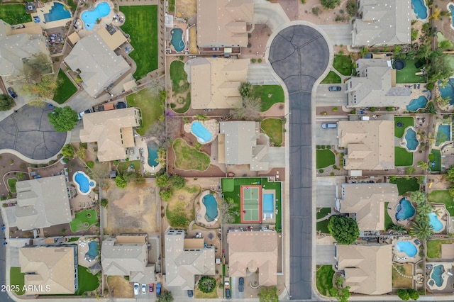 aerial view featuring a residential view