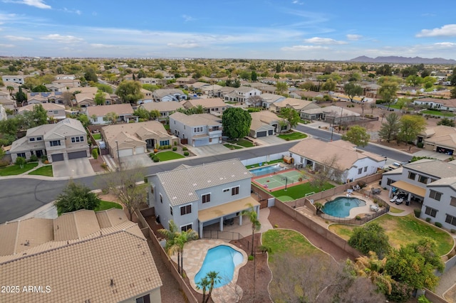 aerial view featuring a residential view