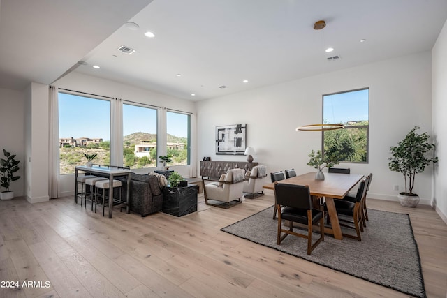 dining area featuring light hardwood / wood-style flooring