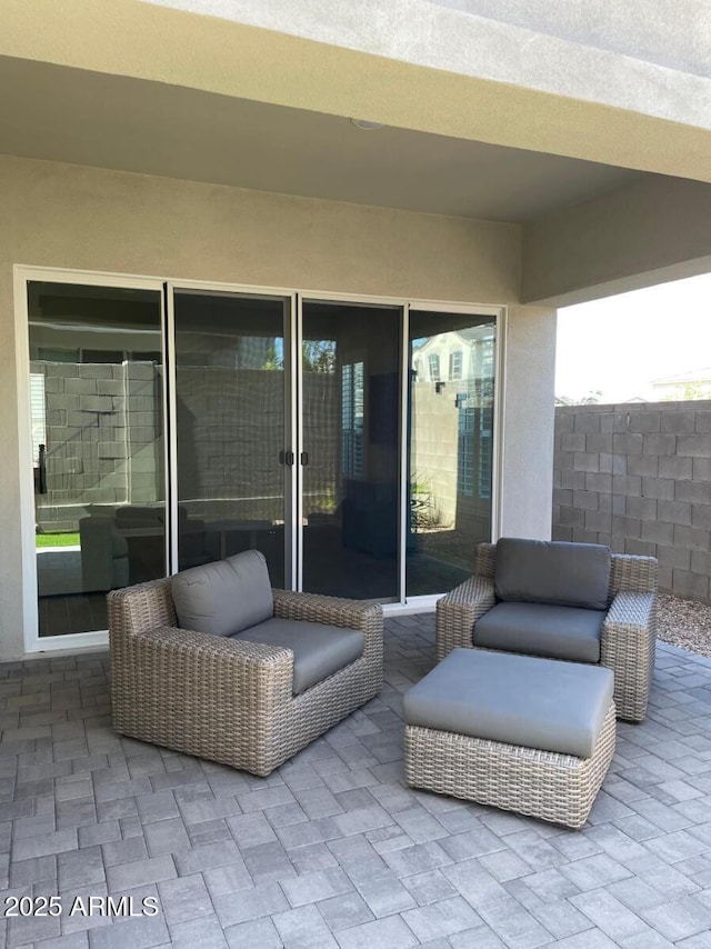 view of patio with fence