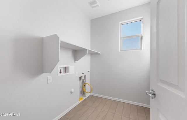 laundry area featuring gas dryer hookup, hookup for an electric dryer, and washer hookup