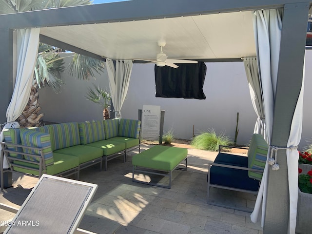 view of patio / terrace with an outdoor hangout area and ceiling fan