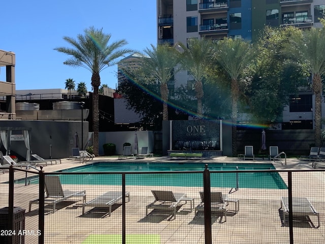 view of pool featuring a patio area