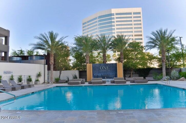 view of pool featuring a patio area