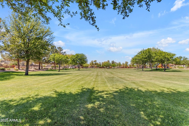 surrounding community with a yard