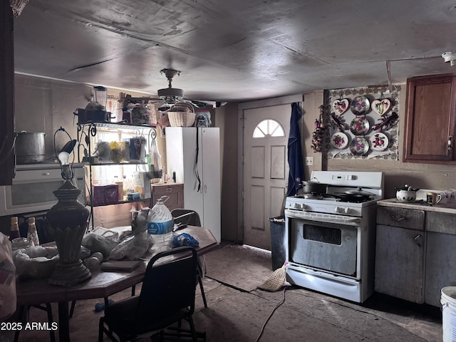 kitchen featuring white gas range