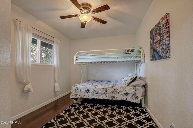 2974 N Vista Way, Payson, AZ 85541 - bedroom featuring dark wood finished floors, baseboards, and a ceiling fan