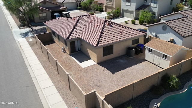 drone / aerial view with a residential view