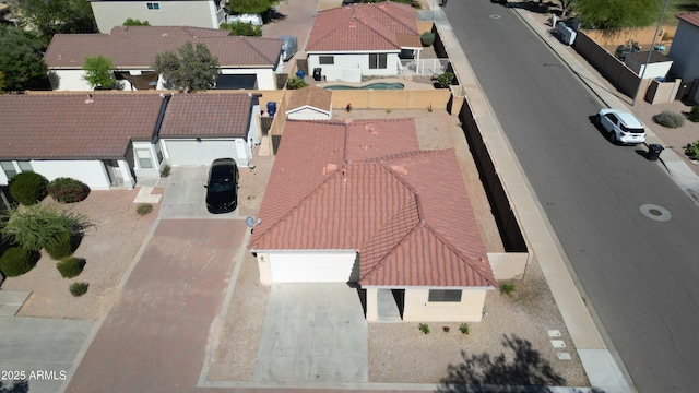 bird's eye view with a residential view