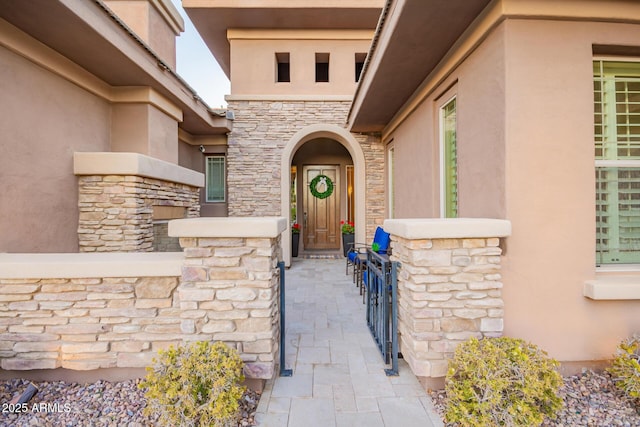 3654 E San Pedro Pl, Chandler, AZ 85249 - property entrance featuring stucco siding and stone siding