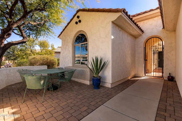 view of patio with outdoor dining area