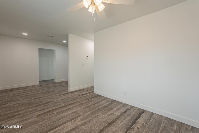 empty room featuring ceiling fan