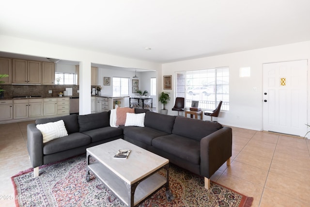 1330 E Monte Vista Rd, Phoenix, AZ 85006 - living area featuring light tile patterned floors and baseboards