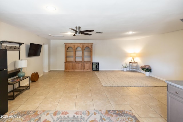 1330 E Monte Vista Rd, Phoenix, AZ 85006 - unfurnished room featuring a ceiling fan, light tile patterned floors, recessed lighting, and baseboards