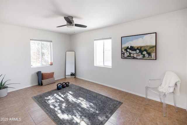 1330 E Monte Vista Rd, Phoenix, AZ 85006 - unfurnished room featuring tile patterned flooring, ceiling fan, and baseboards