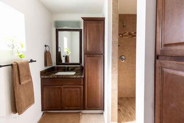 1330 E Monte Vista Rd, Phoenix, AZ 85006 - full bath with tiled shower, vanity, and tile patterned flooring