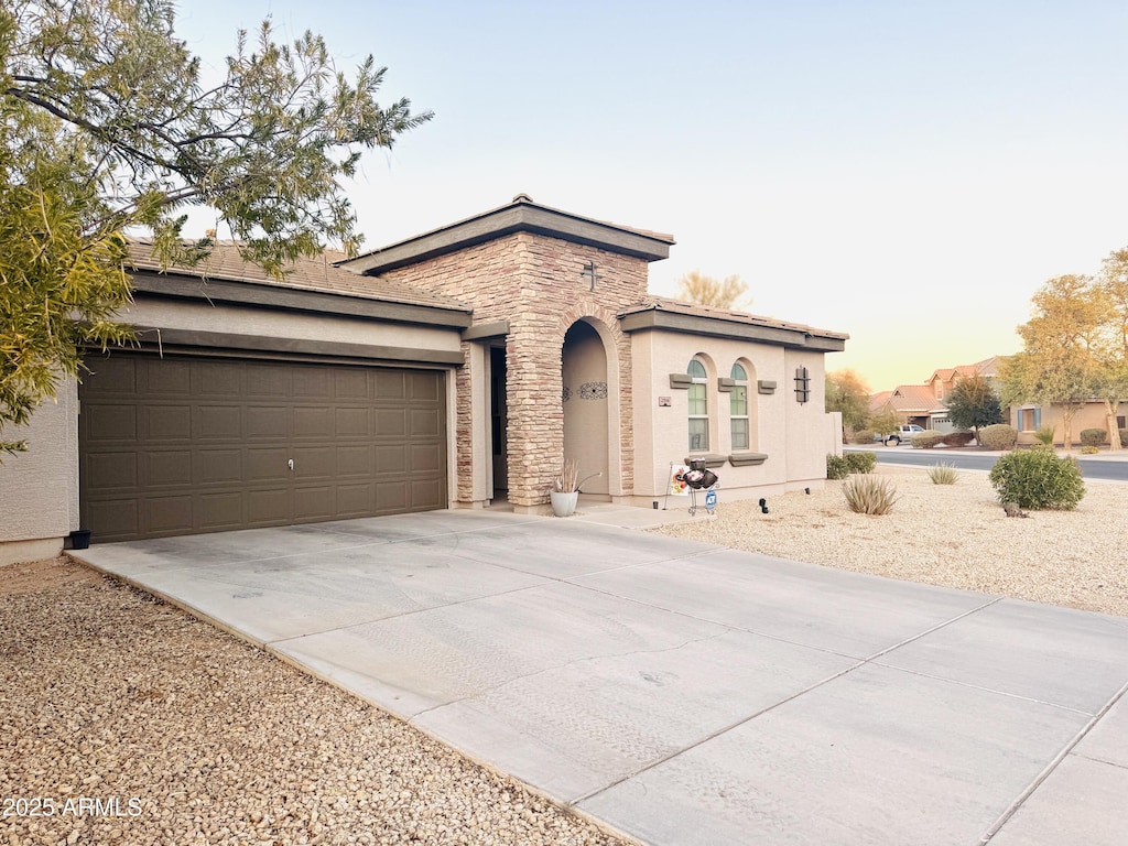 view of front facade with a garage