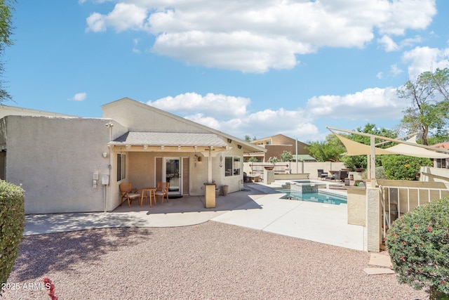 7734 E Rose Ln, Scottsdale, AZ 85250 - view of pool with a fenced backyard, a patio, and a pool with connected hot tub