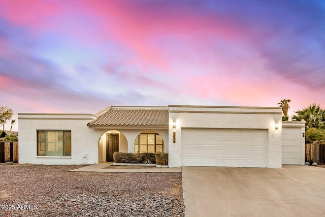 view of front of home featuring a garage