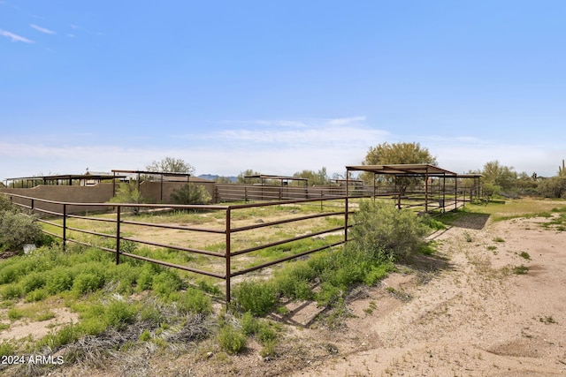 exterior space with a rural view