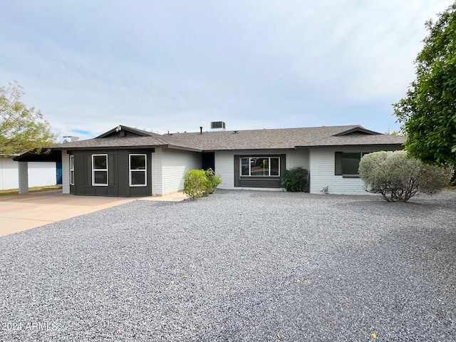 view of single story home