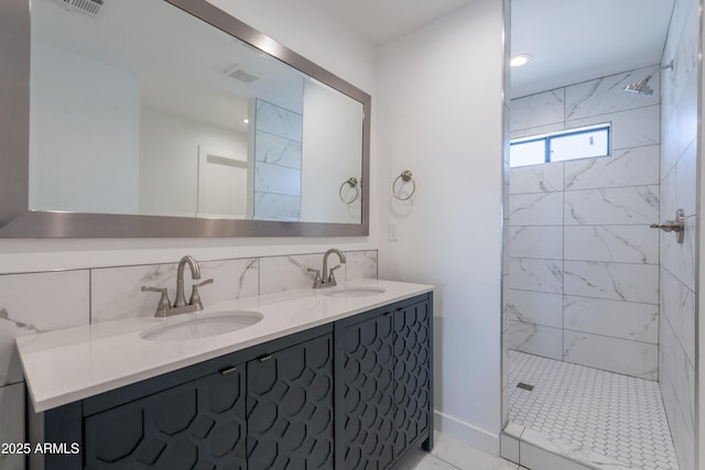 2818 E Villa Rita Dr, Phoenix, AZ 85032 - full bath featuring double vanity and tiled shower