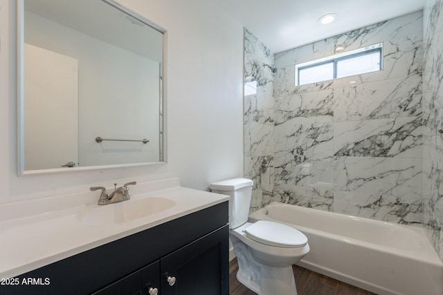 2818 E Villa Rita Dr, Phoenix, AZ 85032 - full bathroom featuring vanity, bathing tub / shower combination, toilet, and wood finished floors