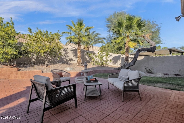 view of patio with a fenced backyard