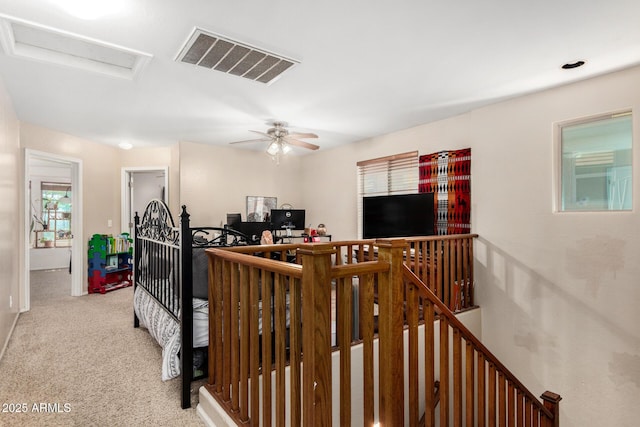 942 S Deerfield Ln, Gilbert, AZ 85296 - hall featuring an upstairs landing, attic access, and carpet flooring