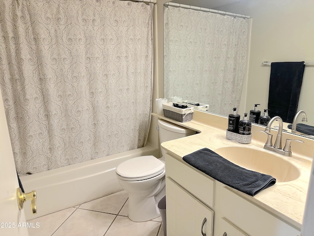 4201 E Camelback Rd Unit 51, Phoenix, AZ 85018 - bathroom featuring tile patterned flooring, vanity, toilet, and shower / bath combo