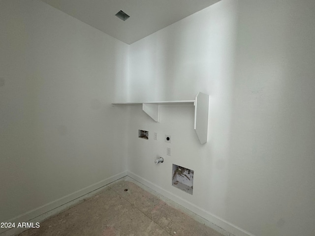 laundry room featuring electric dryer hookup, hookup for a washing machine, and hookup for a gas dryer