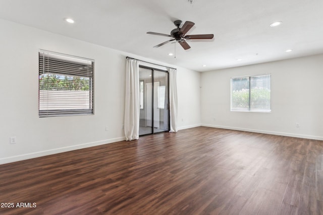 15252 N 100th St Unit 1147, Scottsdale, AZ 85260 - unfurnished room featuring plenty of natural light, dark wood finished floors, recessed lighting, and ceiling fan