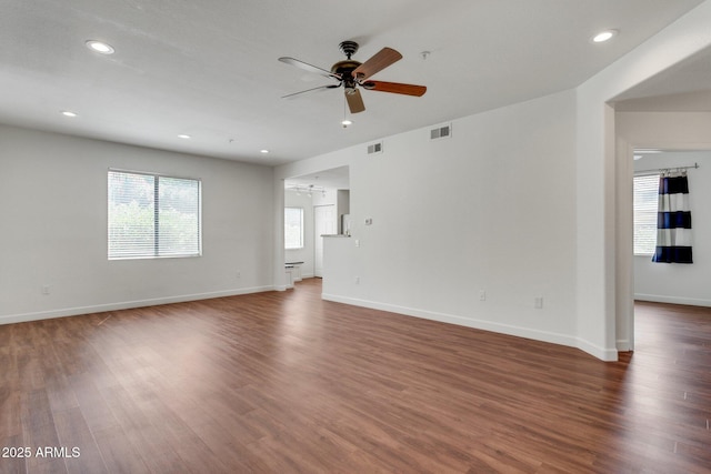 15252 N 100th St Unit 1147, Scottsdale, AZ 85260 - unfurnished living room featuring ceiling fan, recessed lighting, and wood finished floors